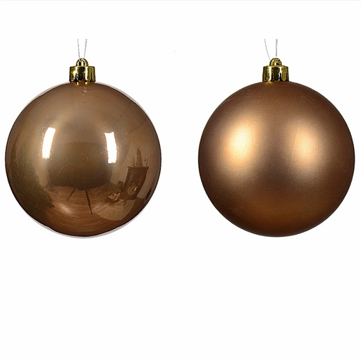 Ginger Brown Matt 10cm Baubles