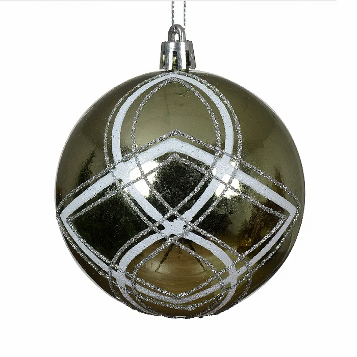 Glossy Rosemary Green 8cm Christmas Bauble