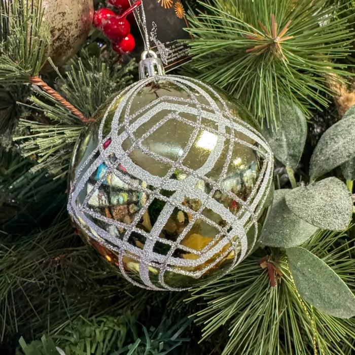 Glossy Rosemary Green 8cm Christmas Bauble