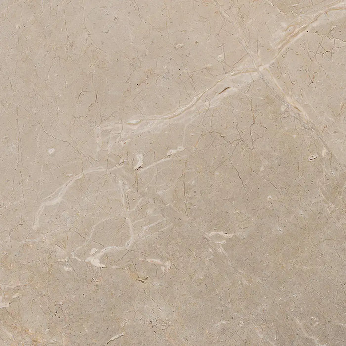 Close-up of Golden Age Beige Porcelain tile, highlighting the intricate marble-inspired veins in golden, beige, and purple hues.