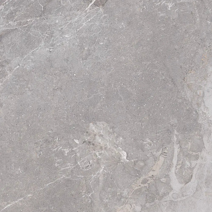 Detailed view of Golden Age Grey Porcelain tile surface, showcasing fine veining and natural onyx-inspired textures.