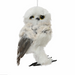 Grey Owl with Fur Feathers Hanging Christmas Decoration