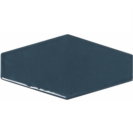 Close-up of the Harlequin Navy tile, showing its glossy deep blue glaze and smooth finish.