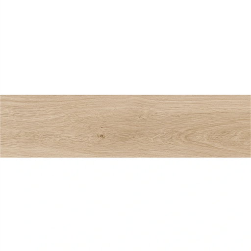 Detailed view of Havana Almond Matt Porcelain tile showing realistic wood grain texture and matt finish in a light almond tone.