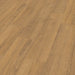 Close-up of Golden Oak laminate plank showing fine natural grain, bevelled edges, and smooth matte finish.
