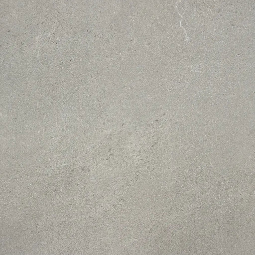 Close-up of Homeful Essentials Grey Matt In Out Porcelain tile, showing its soft grey tone, matt texture, and natural surface variation.