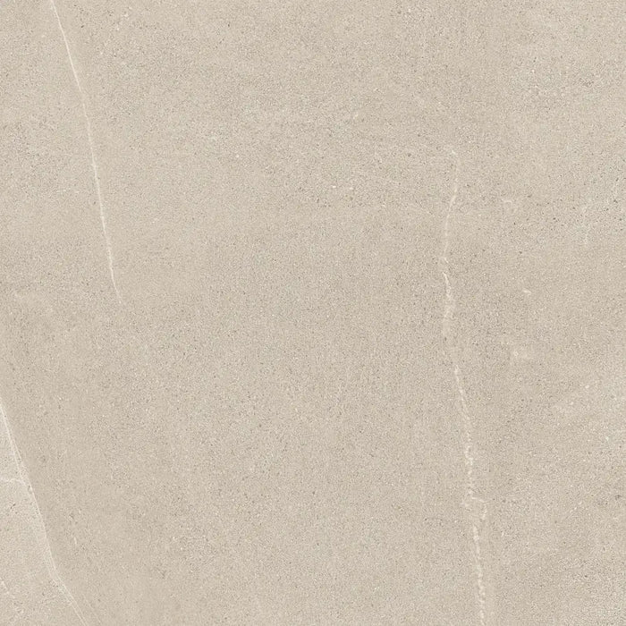 Close-up of Homeful Essentials Ivory Matt tile showing its fine texture and warm ivory colouring.
