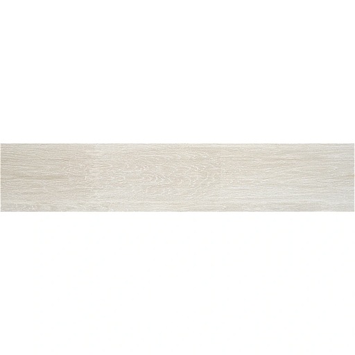Wide Light Grey porcelain plank close-up highlighting realistic grain patterns.