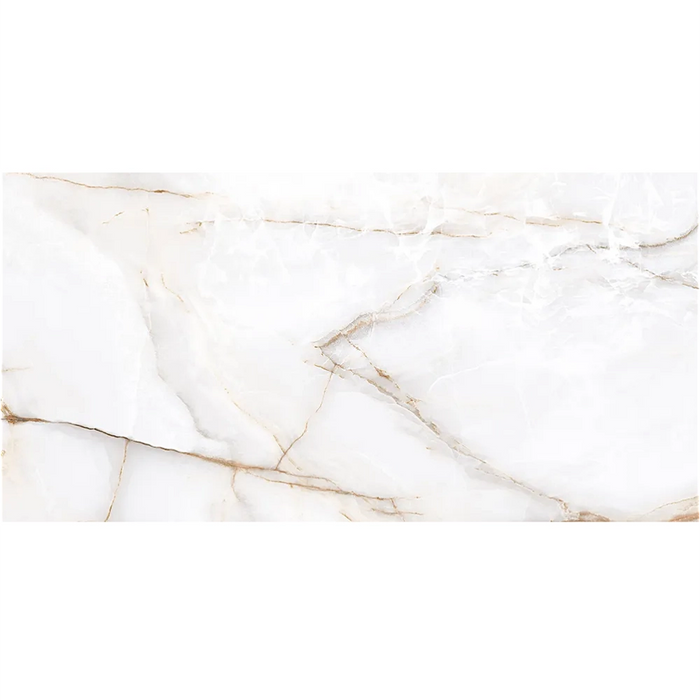 Close-up of Marble Beige tile showing polished surface, warm beige colour, and delicate veining.