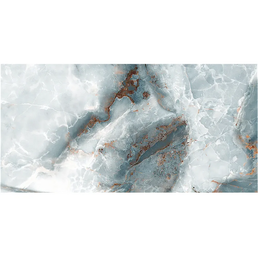 Close-up of Marble Green tile showing polished finish, natural veining, and stone-like texture.