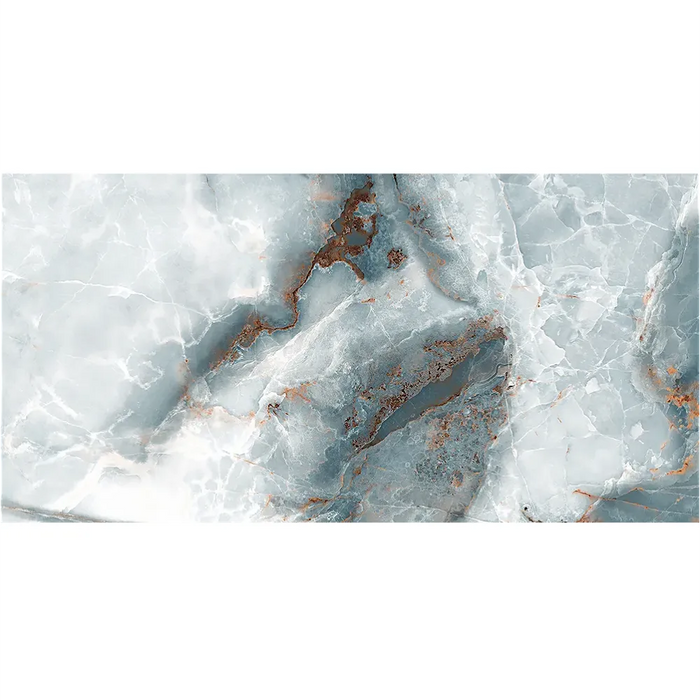 Close-up of Marble Green tile showing polished finish, natural veining, and stone-like texture.