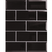 Close-up of the Metro Black tile, showing its glossy surface and deep black finish.
