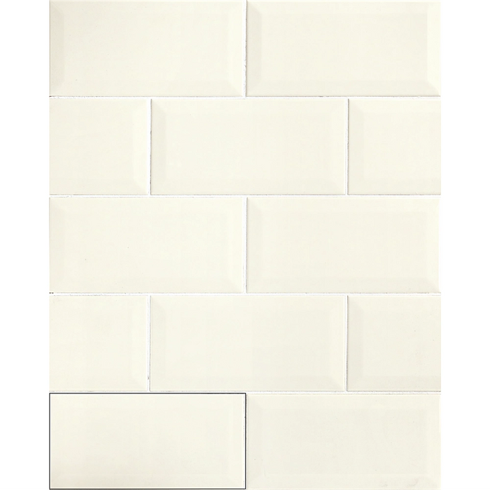Close-up of the Metro Marfil tile, showing its creamy ivory shade and polished surface.