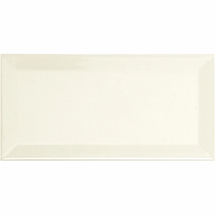 Close-up of the Metro Marfil tile, showing its creamy ivory shade and polished surface.