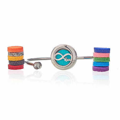 Infinite Love 20mm stainless steel aromatherapy bracelet with refillable essential oil diffuser locket