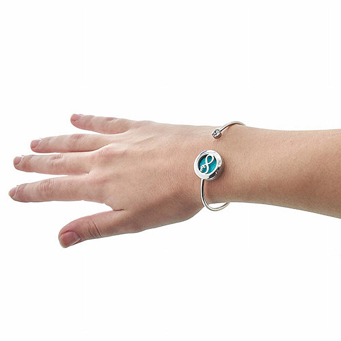 Infinite Love 20mm stainless steel aromatherapy bracelet with refillable essential oil diffuser locket