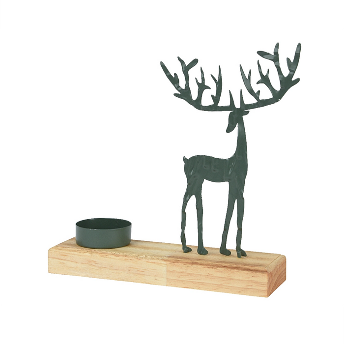 Green Iron Deer Tealightholder