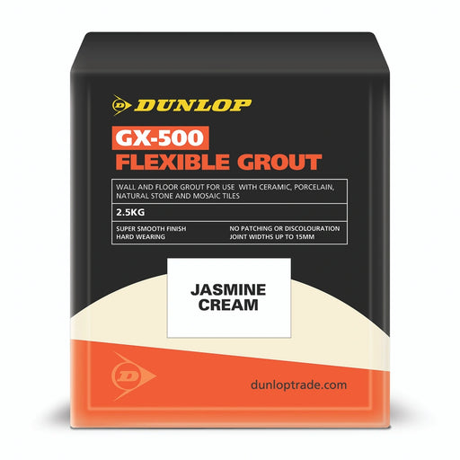 Dunlop GX-500 Flexible Grout 2.5kg – Jasmine Cream wall and floor tile grout