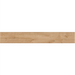 Close-up of Kino porcelain tile showing detailed wood grain texture in a long, narrow plank design.