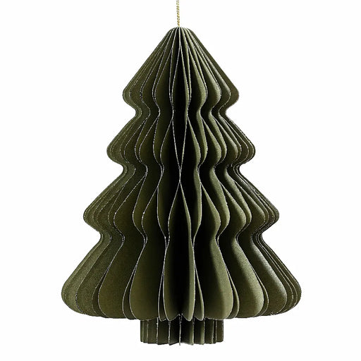 Large Green Paper Tree Hanging Christmas Decoration