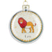 Close-up of Leo Zodiac Christmas bauble highlighting detailed zodiac artwork and shimmering surface.