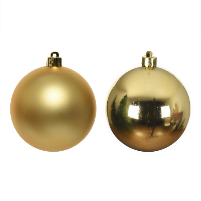 Light Gold 6cm Christmas Baubles 