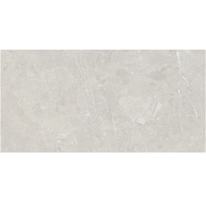 Detailed view of Little Rock Pearl Porcelain tile showing matt texture, fine surface detail, and subtle stone-inspired colour shifts.