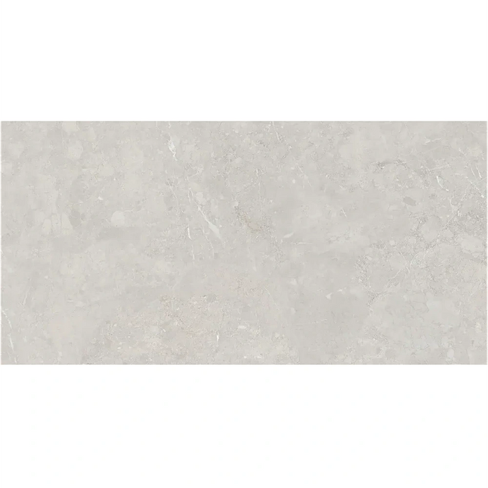 Detailed view of Little Rock Pearl Porcelain tile showing matt texture, fine surface detail, and subtle stone-inspired colour shifts.