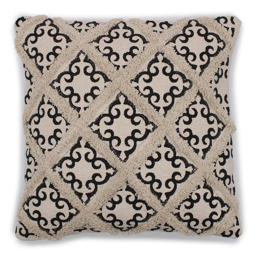 Lux Criss-Cross & Print Cotton Cushion