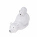 Close-up of Lying Down Polar Bear With Cub Ornament showing textured fur and cub details.