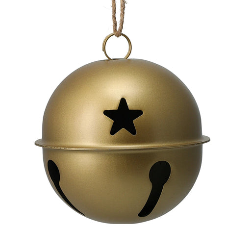 Close-up of matt gold bell showing smooth satin finish and minimalist design.