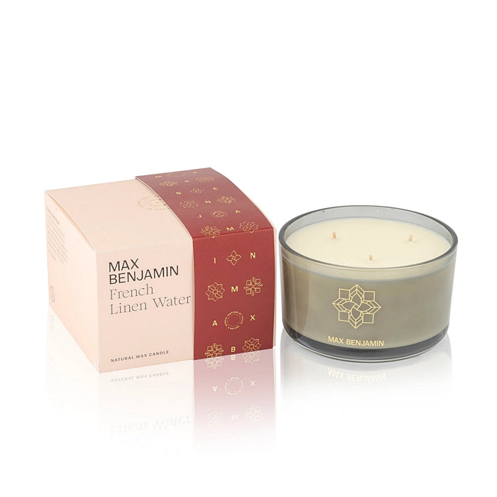 Max Benjamin French Linen Water 3 Wick Candle