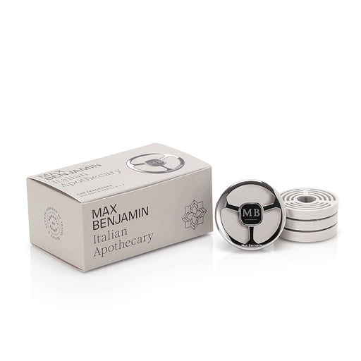 Max Benjamin Italian Apothecary car fragrance gift set with dispenser and four refills