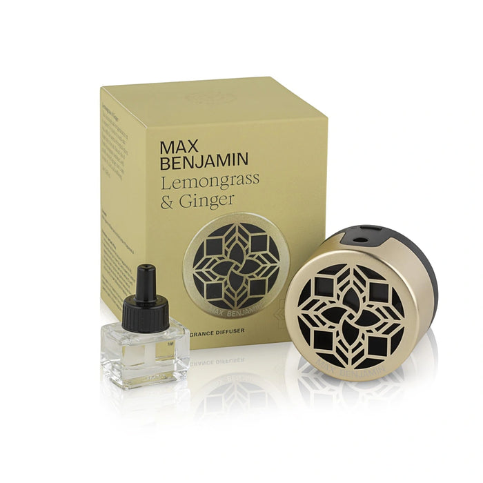 Max Benjamin Lemongrass & Ginger plug-in wall diffuser with 15 ml refill bottle in packaging