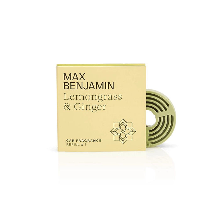 Max Benjamin Lemongrass & Ginger single car fragrance refill in packaging