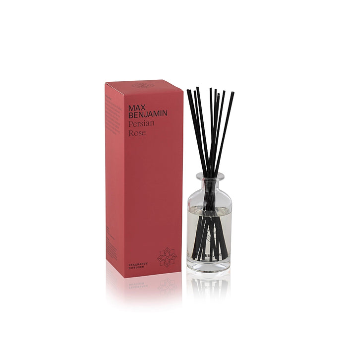 Max Benjamin Persian Rose 150 ml luxury diffuser with reeds in tall gift box
