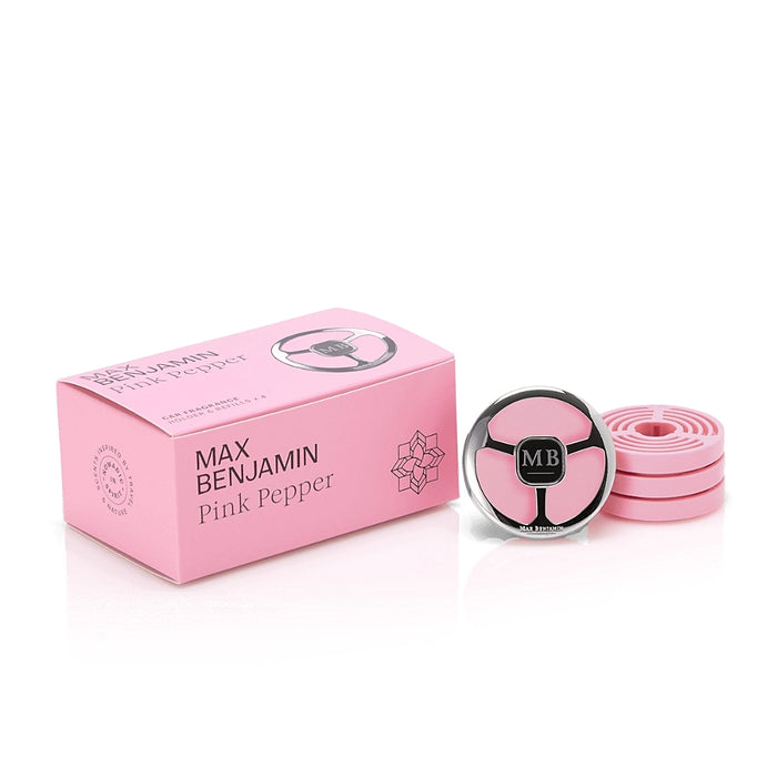Max Benjamin Pink Pepper car fragrance gift set with dispenser and four refills