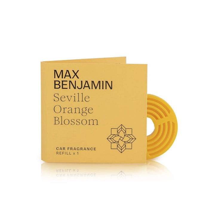 Max Benjamin Seville Orange Blossom single car fragrance refill in packaging