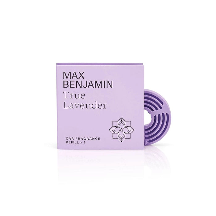Max Benjamin True Lavender single car fragrance refill in packaging