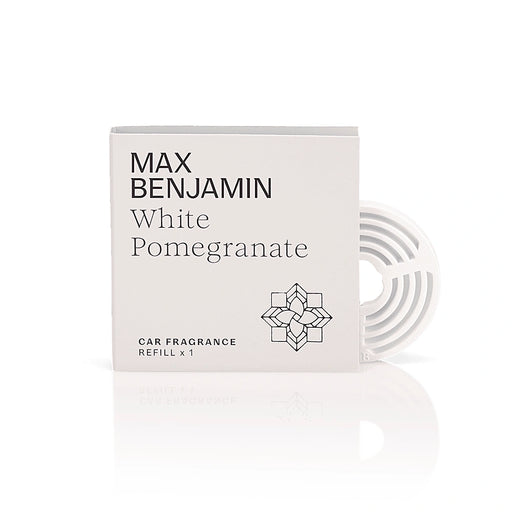 Max Benjamin White Pomegranate single car fragrance refill in packaging