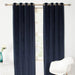 Midnight colour thermal velvet eyelet curtains with interlining for a luxurious and insulating finish