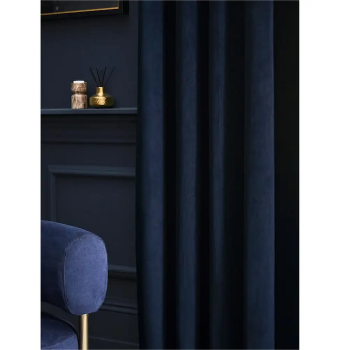 Midnight Velvet Interlined Curtains