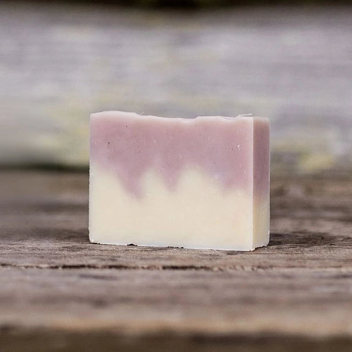 Lavender Posie handmade soap bar with a natural, creamy texture