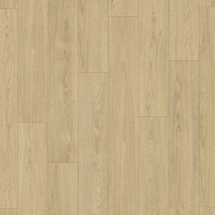 Close-up of Mont Blanc Sanded laminate flooring showing its subtle wood grain detail and soft matte texture in a light oak finish.
