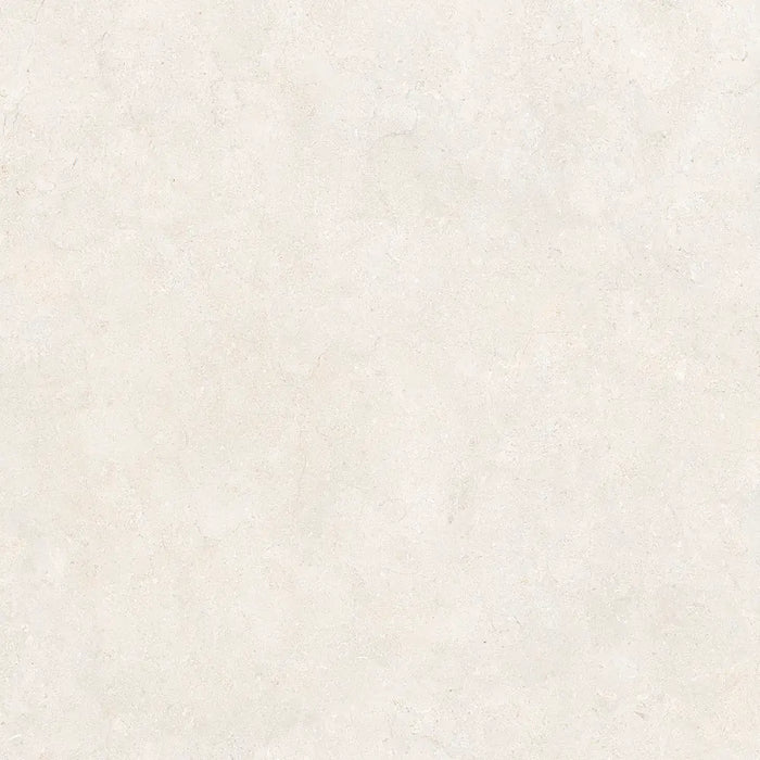 Close-up of Montpellier Blanco tile showing its smooth matt finish and pure white tone.