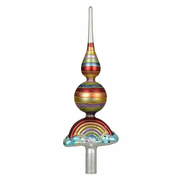 Multicoloured Glass Christmas Tree Topper