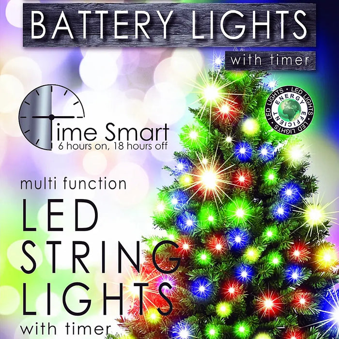 Multicoloured LED Battery Operated Christmas Tree Lights