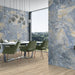 Modern interior with Nebula Blue Porcelain 60x120 floor tiles, creating a bold and contemporary atmosphere.