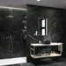 Modern interior featuring Night Lux matt tiles, adding depth and elegance with its dark stone-inspired tones.