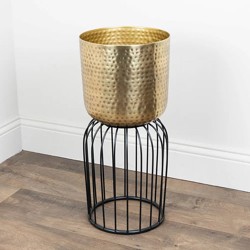 brass plant pot nz Nisha Planter Antique Brass & Black Medium — JMR House to Home